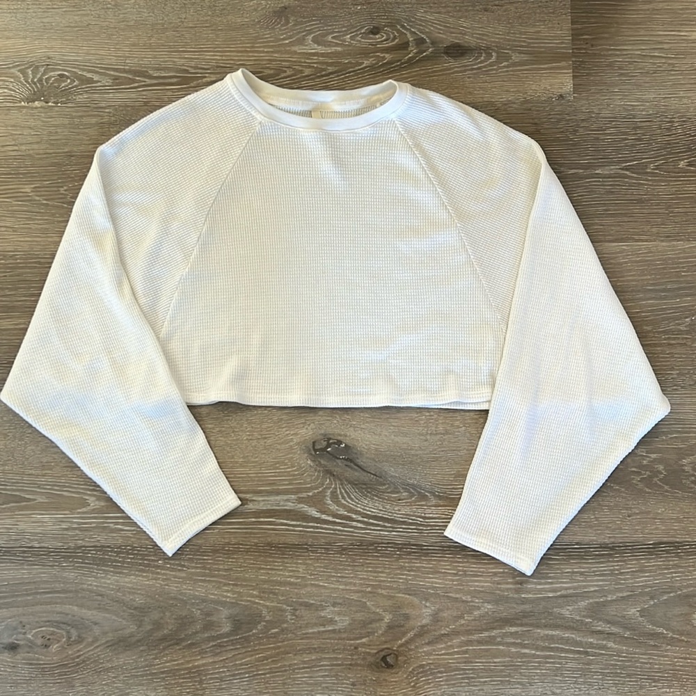 Babaton Waffle Crop Longsleeve Top